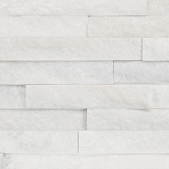 Stacked Stone Sanya White Rectangle, Natural Cleft 6X24
