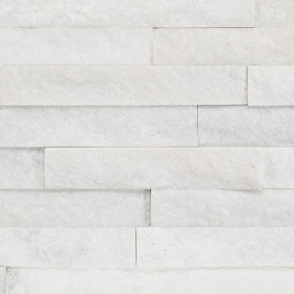 Stacked Stone Sanya White Rectangle, Natural Cleft 6X24