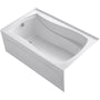 Mariposa Collection 60" Three Wall Alcove Soaking Bath Tub with Left Hand Drain, Apron, Tile Flange and Textured Bottom