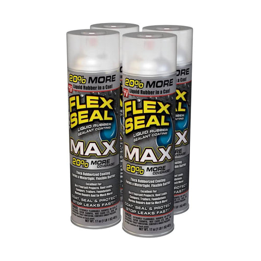 Flex Seal MAX Clear 17 oz. Aerosol Liquid Rubber Sealant Coating (4-Pack)