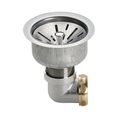 3-1/2 in, Drain Fitting Type 304/304L Polished Stainless Steel Steel Body Strainer Basket Tailpiece and Elbow