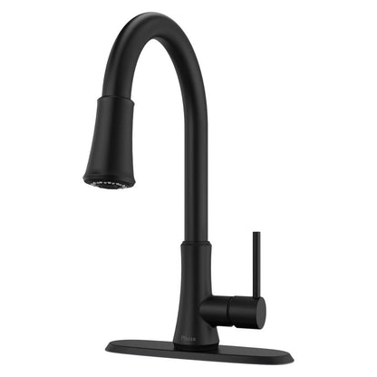 Pfirst Series™ Kitchen Faucet, Deck Mount, 1 Lever Handle, 1 or 3-Hole, Matte Black