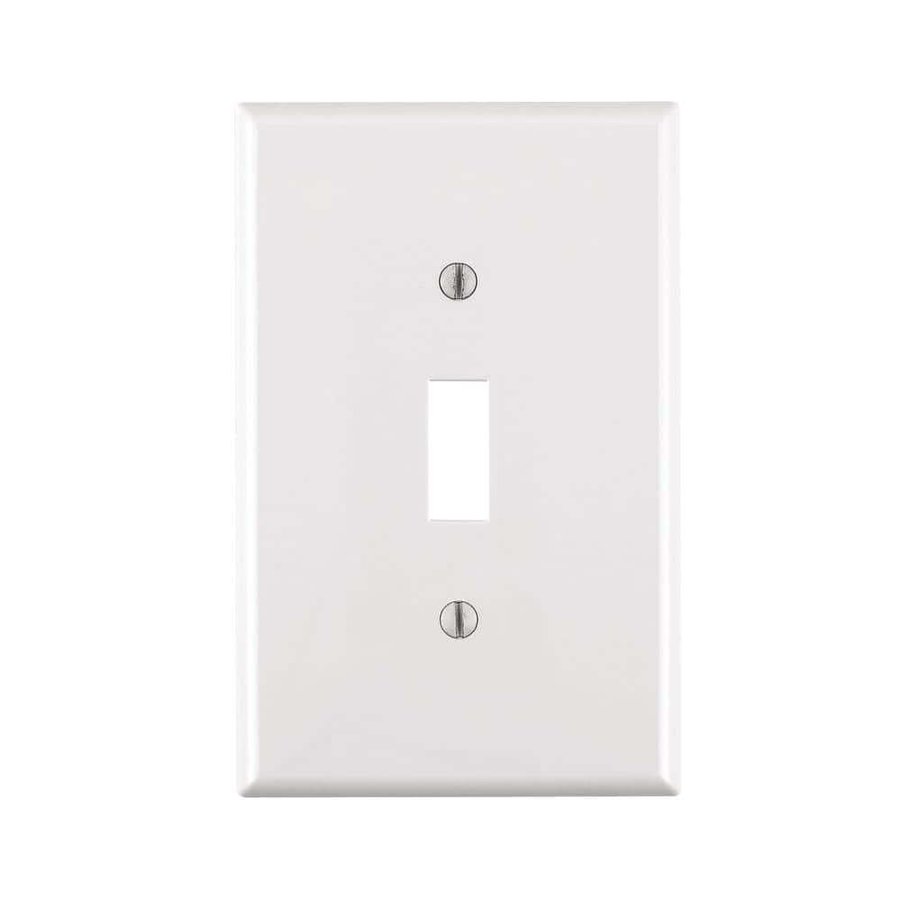 Leviton 1-Gang Midway Toggle Nylon Wall Plate, White