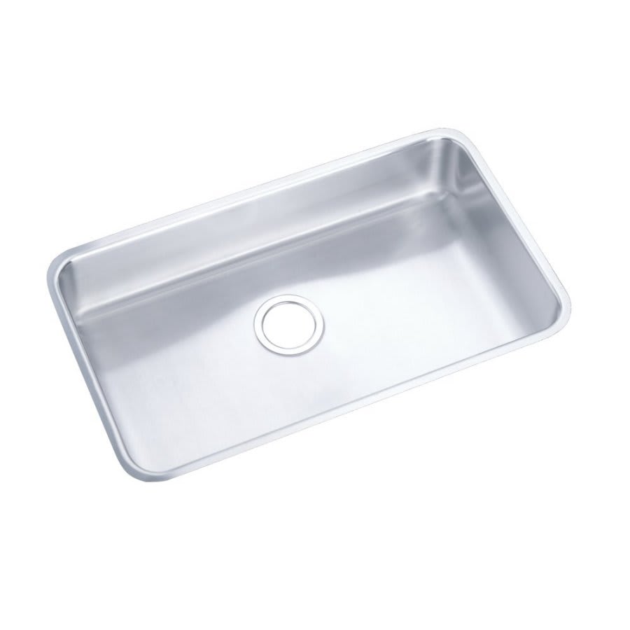 Lustertone™ Classic Single Bowl Kitchen Sink, Under Mount, 30-1/2 x 18-1/2 in, 7-1/2 in Bowl Depth, 18 ga Lustrous Satin Steel, Stainless