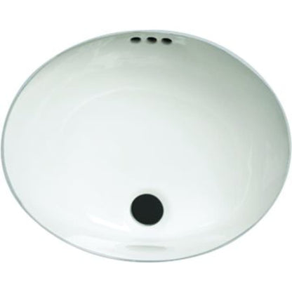 Comstock 17" Oval Vitreous China Undermount Bathroom Sink with Overflow