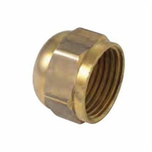 Cap, 1/4 in, Flare, Brass, Rough Brass, Domestic