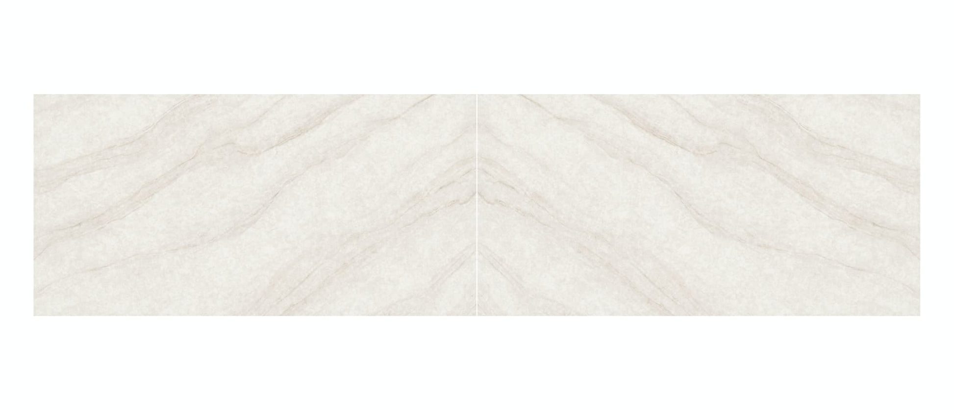 IvoriTaj Brushed Quartz by MSI: Rectangular tile, brushed finish, light beige with subtle wavy grey veins and mirrored center.