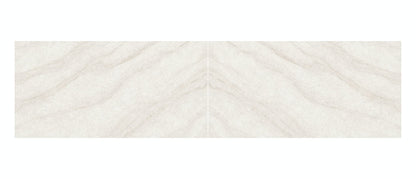 IvoriTaj Brushed Quartz by MSI: Rectangular tile, brushed finish, light beige with subtle wavy grey veins and mirrored center.