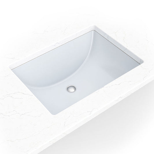 20" x 15" x 7-5/8" Vanity Porcelain Sink White Rectangle