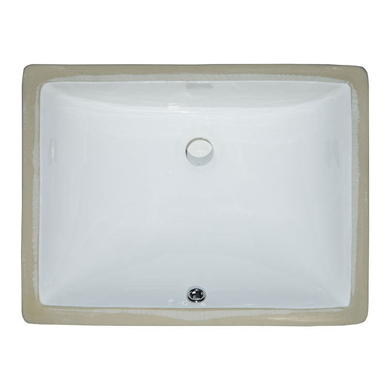 20" x 15" x 7-5/8" Vanity Porcelain Sink White Rectangle