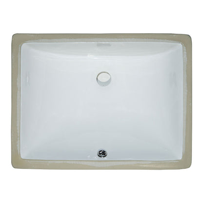 20" x 15" x 7-5/8" Vanity Porcelain Sink White Rectangle