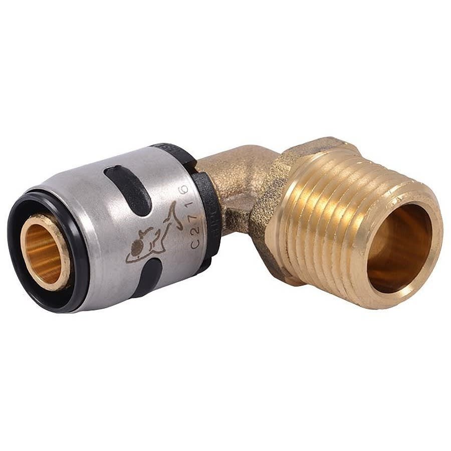 90 deg Elbow, 1/2 in, Push x MNPT, Plastic