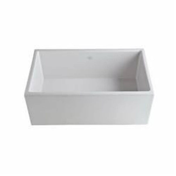 Shaws Classic Shaker Single Bowl Kitchen Sink, Apron Mount, 30 x 30 in, 10 in Bowl Depth, Fireclay, White