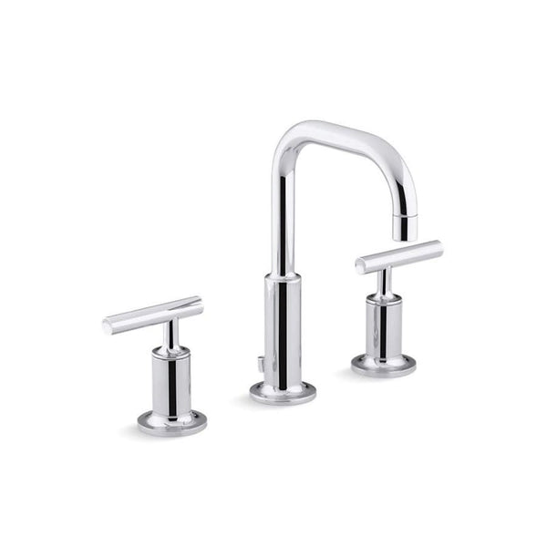 Purist® Widespread Lavatory Faucet, ADA, 2 Handle, 3-Hole, 1.2 gpm, Polished Chrome