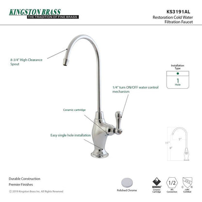 Restoration Water Dispenser, Lever Handle, Polished Chrome