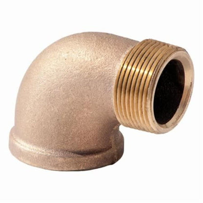 Street 90 deg Elbow, 1/4 in, MNPT x FNPT, Lead Free Brass, Rough Brass, Domestic