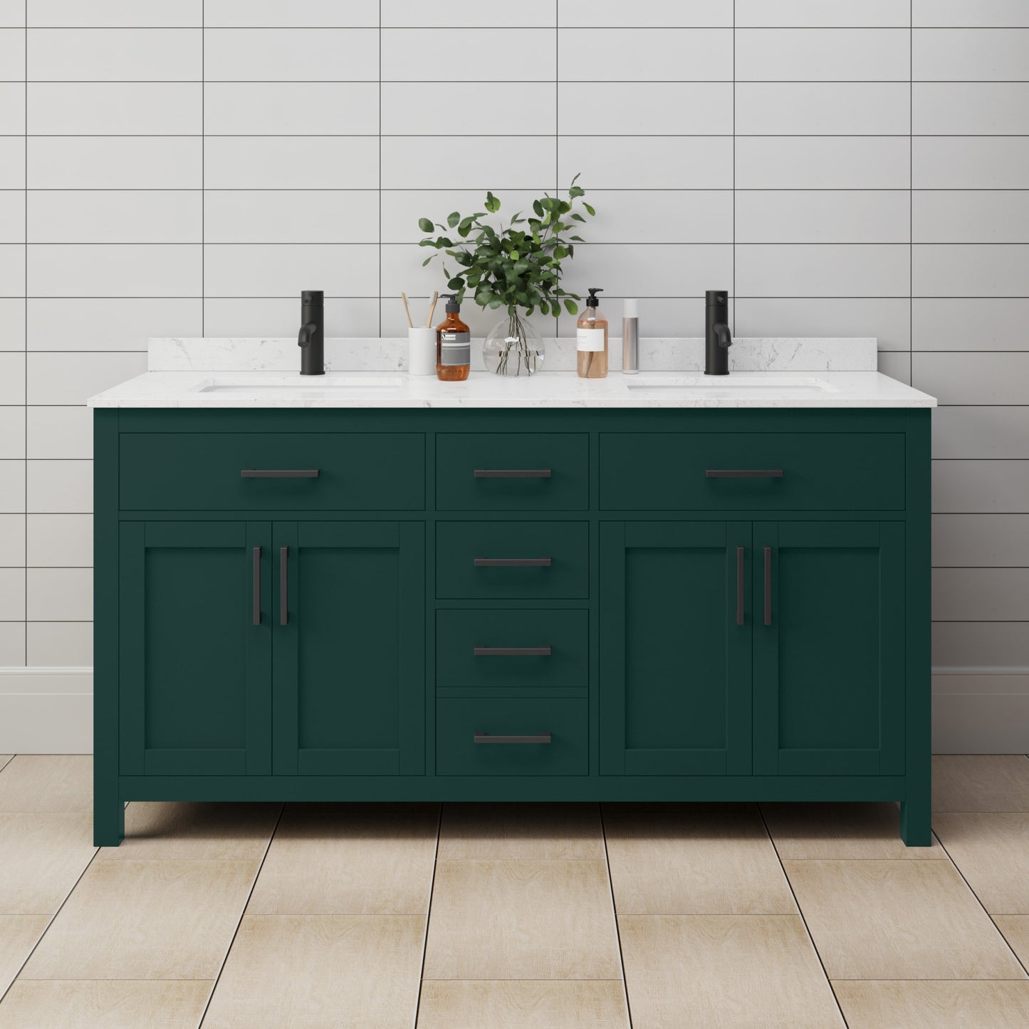 Beckett Double Bathroom Vanity - 66W x 35H x 22D