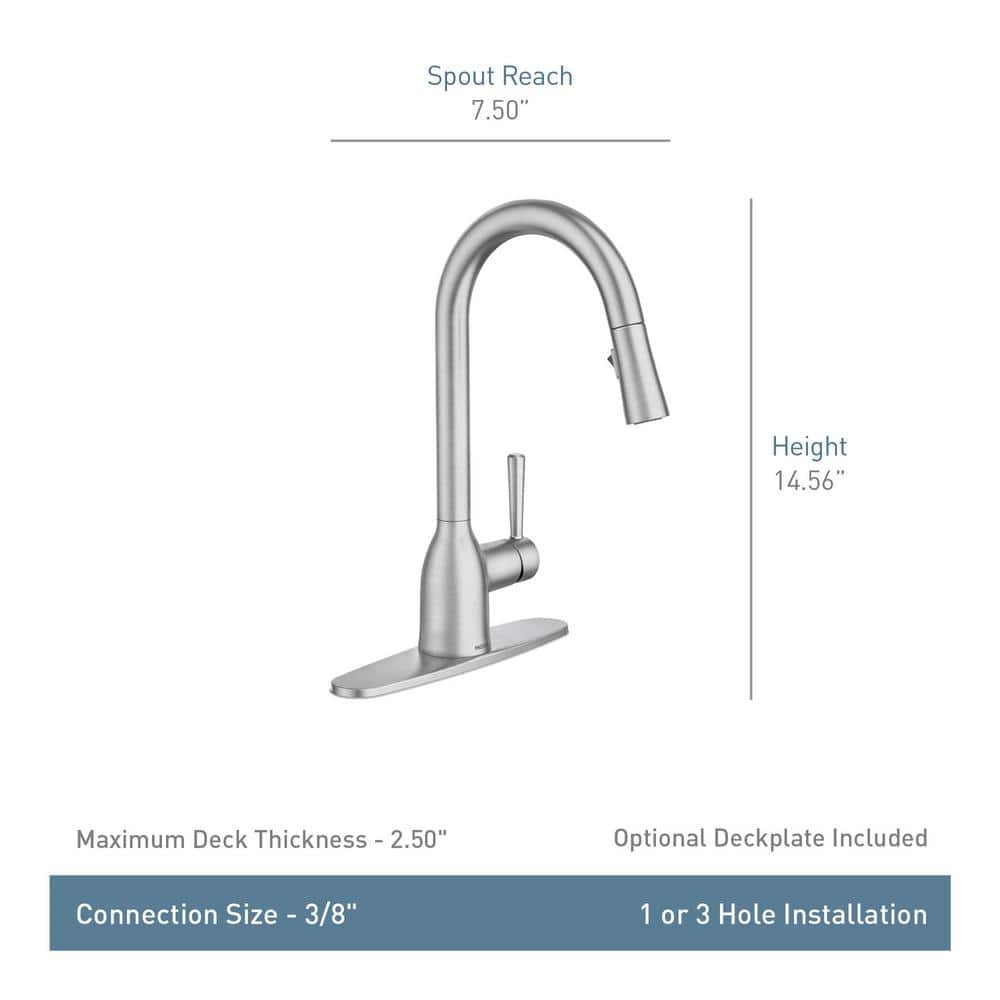 Adler Single-Handle Pull-Down Sprayer Kitchen Faucet with Power Clean and Reflex in Spot Resist Stainless
