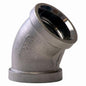 45 deg Elbow, 1-1/4 in, Socket Weld, 304/304L Stainless Steel, 150 lb