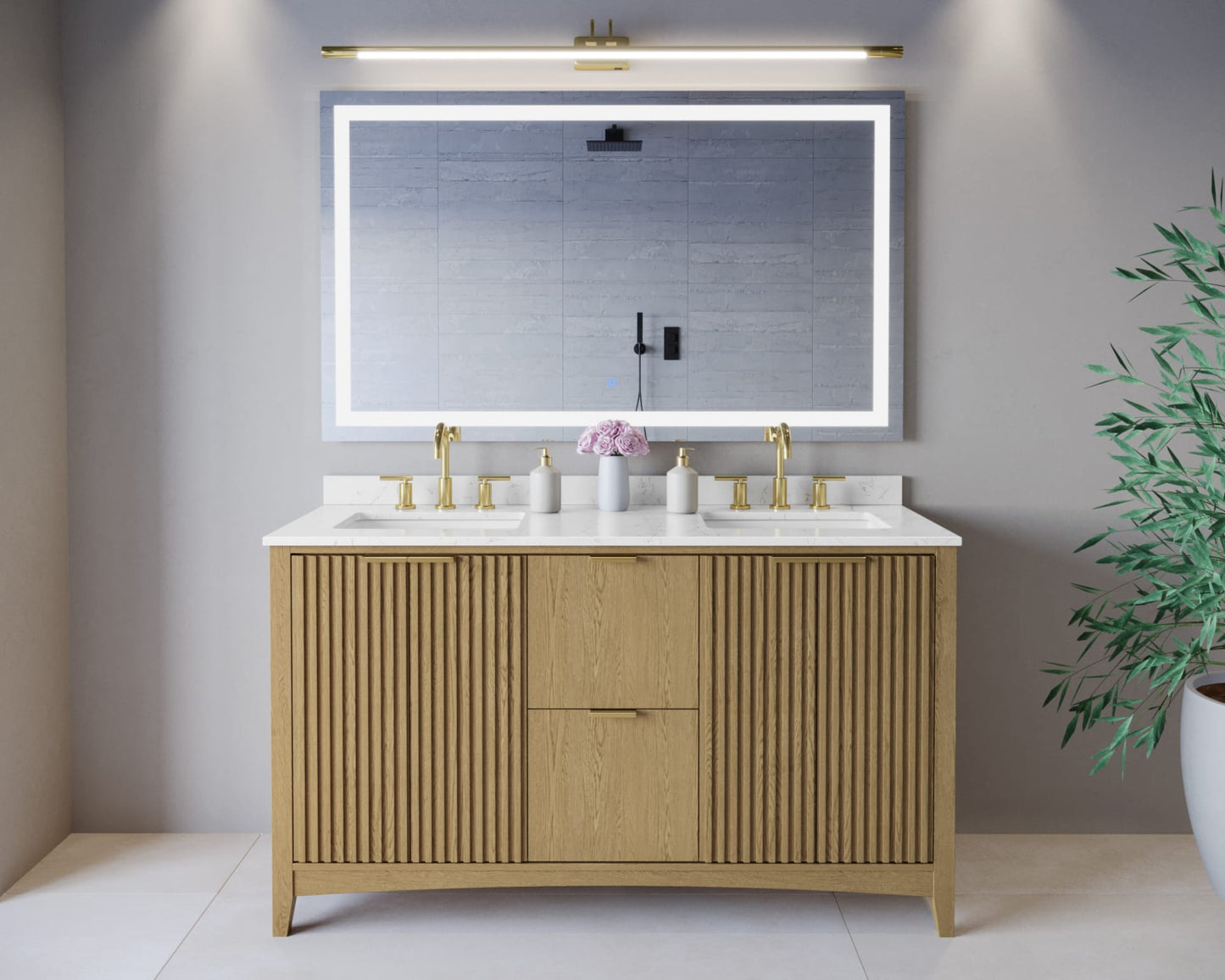 Palmilla Double Bathroom Vanity - 60W x 35H x 22D