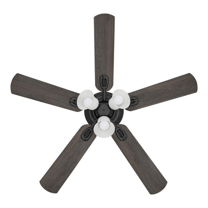 Glendale III 52 in. LED Indoor Matte Black Ceiling Fan with Light and Pull Chains