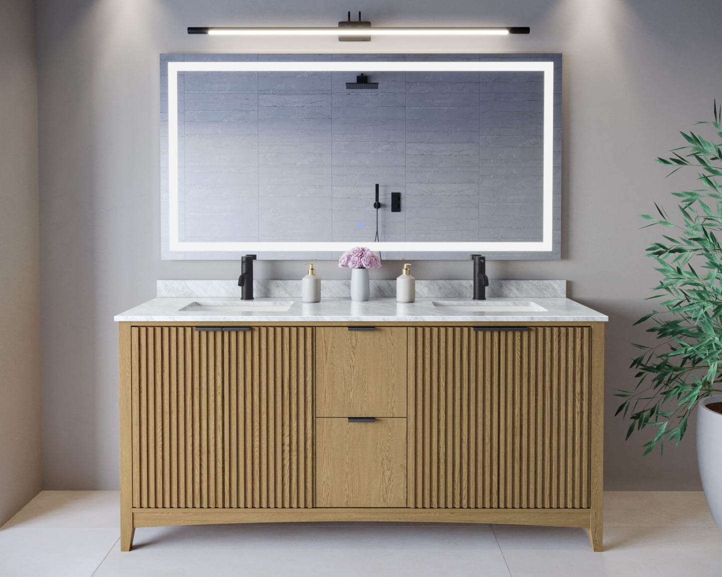 Palmilla Double Bathroom Vanity - 72W x 35H x 22D