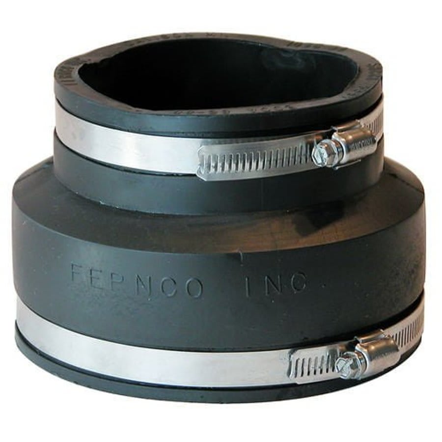 Transition Coupling, 5 x 4 in, Cast Iron/Plastic x Cast Iron/Plastic, Flexible PVC