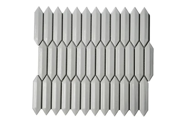 BG WHITE 3D PICKET 12X12 MOSAIC