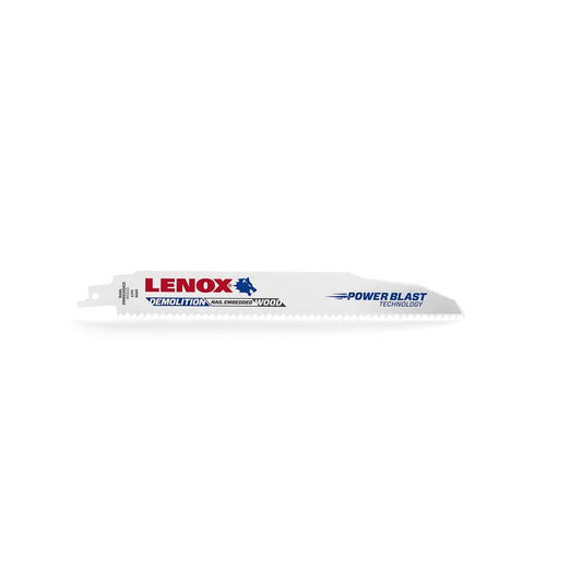 Demolition Reciprocating Saw Blade, 9 in L, 6 tpi, 0.062 in THK, 2-Pack