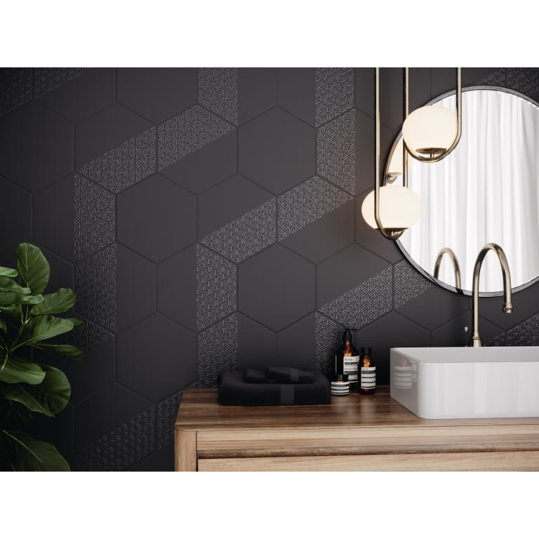 RHYTHM HEX PATTERN BLACK 11X13