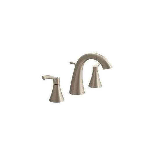 Ash Widespread Lavatory Faucet, ADA, 2 Handle, 1-Hole, 1.2 gpm, Brushed Nickel