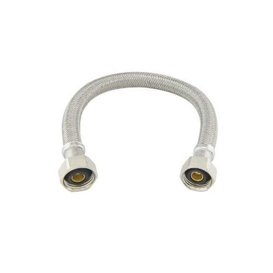 Flexible Water Supply, 1/2 in, FNPT, 20 in L, Braided Polymer