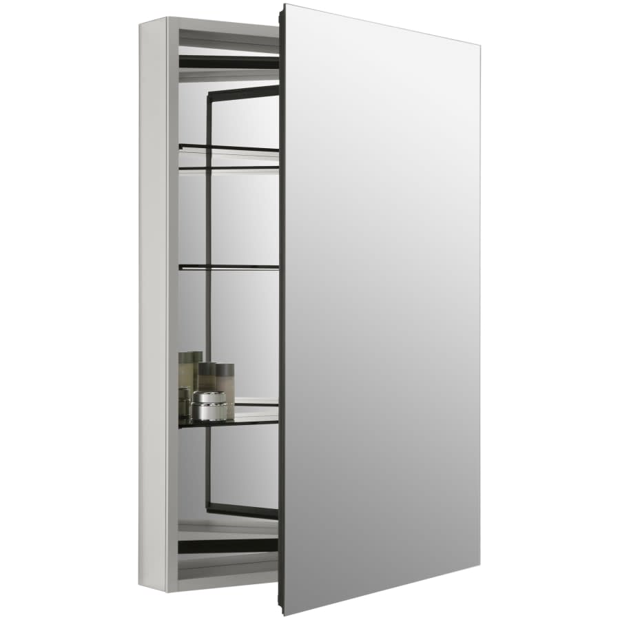 Catalan 24-1/8" x 36-1/8" Single Door Medicine Cabinet with 107 Degree Hinge and Triple Mirror Design