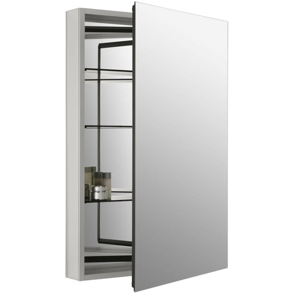 Catalan 24-1/8" x 36-1/8" Single Door Medicine Cabinet with 107 Degree Hinge and Triple Mirror Design