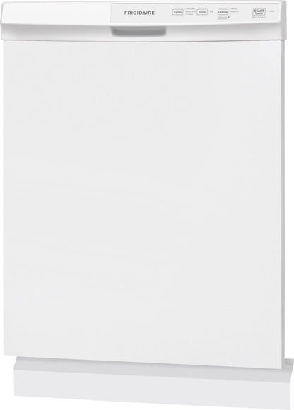 Frigidaire 24 In. in. Front Control Built-In Tall Tub Dishwasher in White with 3-Cycles, 55 dBA