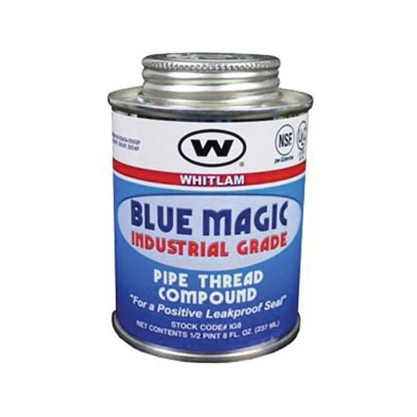 BLUE MAGIC Thread Sealant, 1/2 pt Brush Top Can Container, Paste, Blue