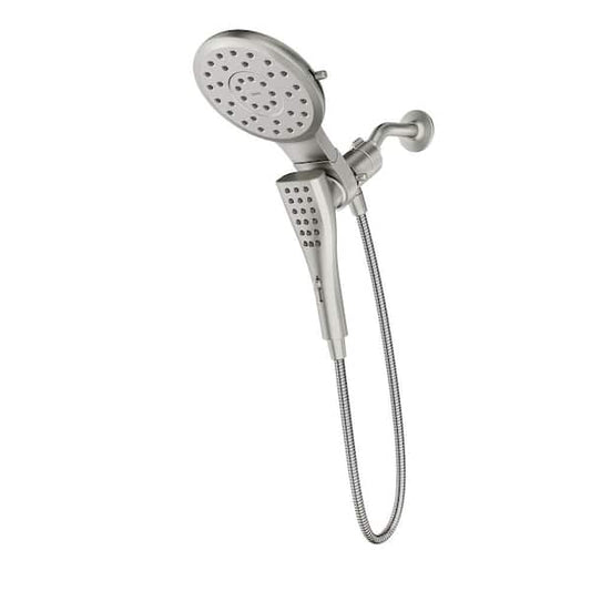 MOEN Verso 8-Spray 7 in. Dual Wall Mount Fixed and Handheld Shower Head with Infiniti Dial in Spot Resist Brushed Nickel 220C2SRN