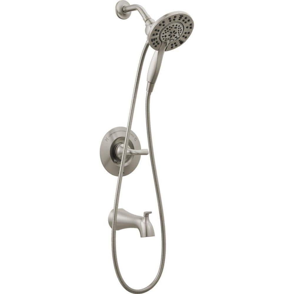 Arvo In2ition 2-in-1 Rough-in Valve Included Single-Handle 4-Spray Shower Faucet 1.75 GPM in Spotshield Brushed Nickel