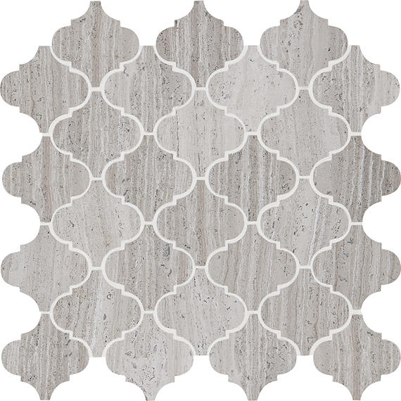 Limestone Chenille White Rectangle 6X36 Polished