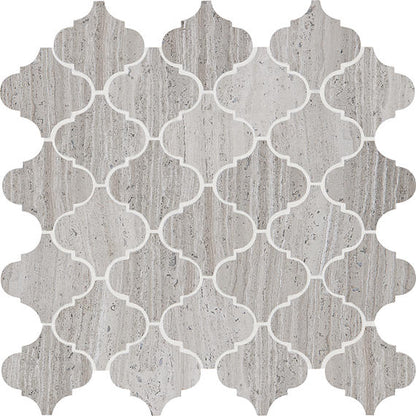 Limestone Chenille White Hexagon 2X2 Honed