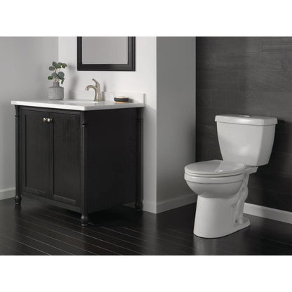Foundations 2-Piece 1.1 GPF/1.6 GPF Dual Flush Elongated Toilet in White