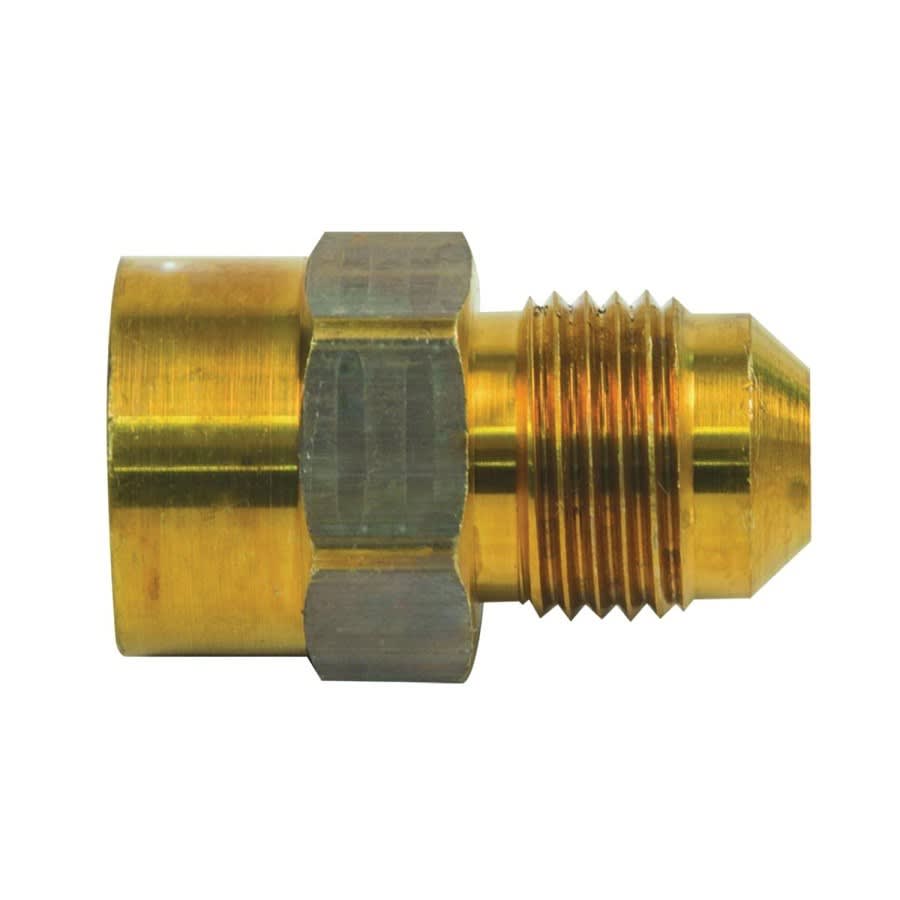 Female Adapter, 3/8 in, Flare x FNPT, Brass, Rough Brass, Domestic