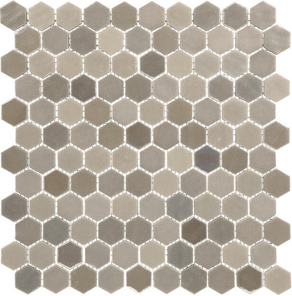 Uptown Glass Frost Moka Hexagon 1X1 Mixed