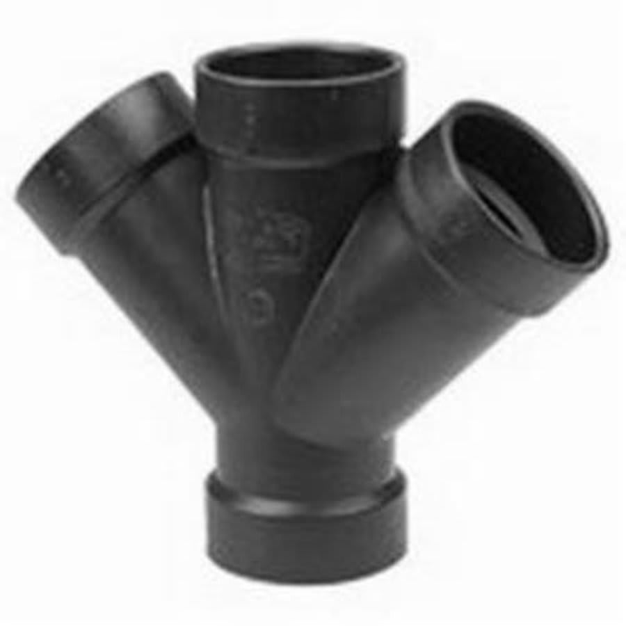 DWV Double Wye, 4 in, Hub, ABS