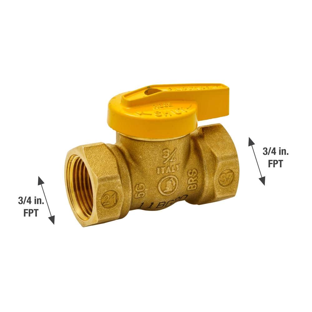 3/4 in. Brass FPT 1-Piece Gas Valve