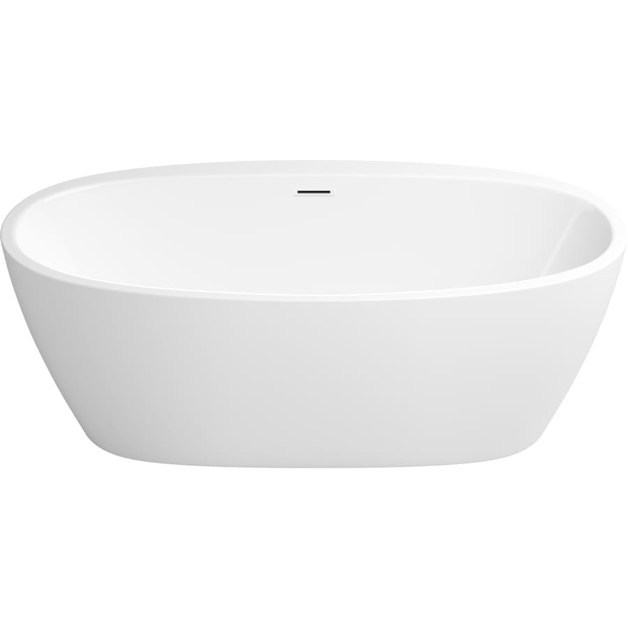 Cornwall 67" Free Standing Acrylic Soaking Tub with Center Drain, Drain Assembly, and Overflow