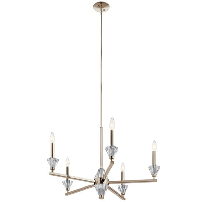 Calyssa 5 Light 28" Wide Crystal Taper Candle Style Chandelier