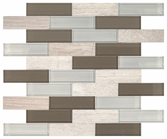 SimplyStick Mosaix Chenille white and glass Blend Brick 1 1/4X4 Mix