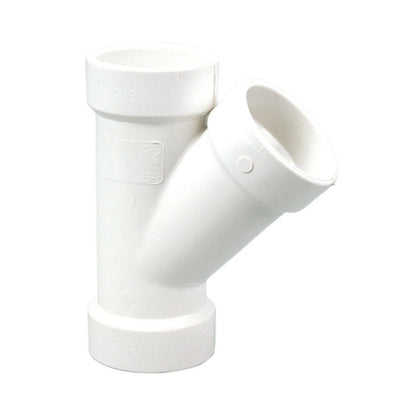 Wye, 3 x 1-1/2 in, Hub, DWV, PVC