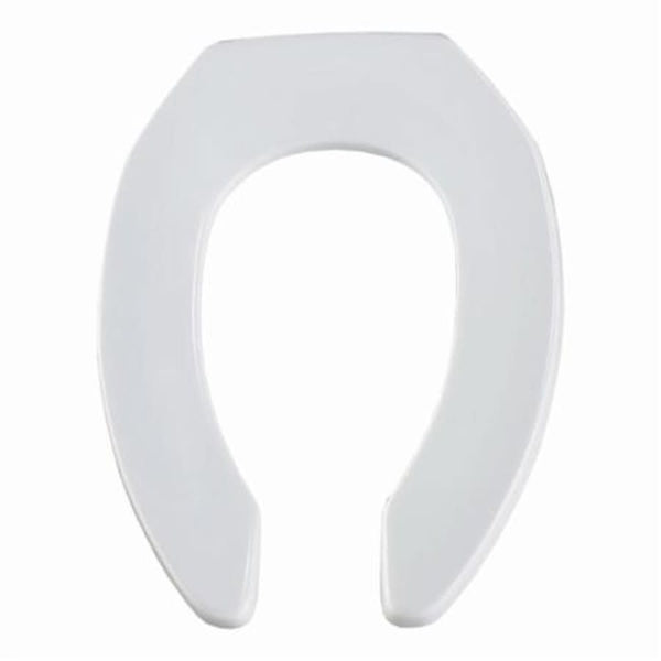 Toilet Seat, Elongated Bowl, Open Front, Less Cover, Plastic, White